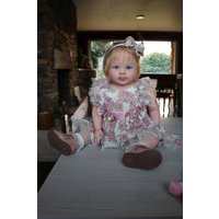 Emmeline 28Inch New Arrival Huge Size Reborn Doll Kit Unfinished Unpainted DIY Parts with Connector Cloth body and Random Eye