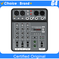 4 Channel Audio Mixer 48V Phantom Power USB MP3/BT/USB REC Studio Sound Mixers Portable DJ Console Mixing for Karaoke