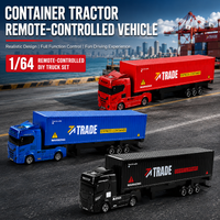 New 1/64 Scale RC Container Truck DIY Kit Remote-Controlled Vehicle Full Function Assembly Fun Driving Set