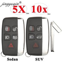 jingyuqin 5/10pcs Remote 5BT Car Key Shell For Land Rover Range Rover Sport Evoque Discovery 4 Jaguar Freelander XFL XE XJ Smart