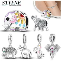 Exquisite Charms 925 Sterling Silver Zircon Elephant Squirrel Tiger Beading Fit Original Bracelet Diy Jewelry Exquisite Gift