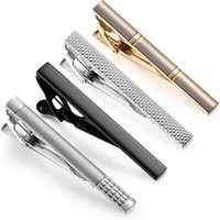 1/4PC Tie Clip For Men Minimalist Tie Pin Black Gold Tie Clips And Cufflinks To Man Shirt Business Men's Cuff Man Jewelry Lawyer