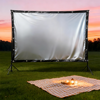 60-300 Inch Silver Front Projector Screen Fabric No Frame 16:9/4:3 Optional for Home Theater Outdoor 3D 4K