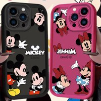 Disney Cute Minnie Mickey Mouse Case for iPhone 17 Air 16 16E 15 14 13 12 11 Pro Max X XS X S Max XR SE 2020 SE4 7 8 Silicone