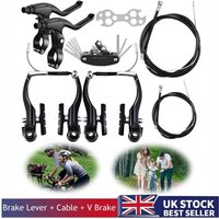 AliExpress NONE MTB V Brake Front Rear Kit with Tools, Complete Callipers Cables Lever Set for Mountain Hybrid Bicycle Brake Replacement