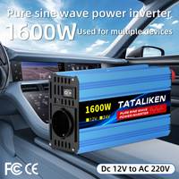 1000W-8000W Pure Sine Wave Inverter DC 12V to AC 220V 50Hz LCD Display with Thermostatic Fan for Solar Home RV EU Plug