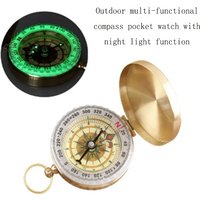 Outdoor Multi-functional Portable Compass Watch-style Flip Cover with Luminous 360-degree Rotating Compass