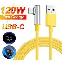 90 Degree Elbow 120W USB Cable For Xiaomi 12 13 14 15 17 Redmi Note 13 14 15 POCO F7 F8 X5 X6 X7 Pro Quick Charging Type C Cable