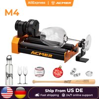 ACMER M4 Spannfutter-Rotationsmodul, 4. Achse, rotierende Y-Achsen-Klemmdurchmesser 4–64 mm, gebogene Oberfläche, Zubehör für 3-Backen-Lasergravierer