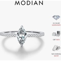 MODIAN 0.5Ct Rhombus Moissanite Ring 925 Sterling Silver Sparkling Lab Created Diamond Wedding Rings For Women Bridal Jewelry