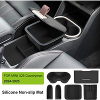 For Mini Countryman U25 JCW 2024-2025 Car Central Storage Box Cup Holder Dashboard Tray Interior Accessories Organizer Tidying
