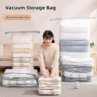No Pump Required Vacuum Compression Bag for Storing Clothes Clothing Empty Packed Bags Storage Organizer Travel Accessories