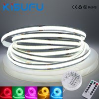 Dimmable 5V COB LED Light Strip With 3AA Battery Box Remote Kit 8MM PCB 320LEDs/M Flexible Adhesive Tape Room Kitchen DIY Decor