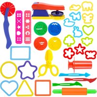 Plasticine Model Playdough Tools Set for Kids 3D Syringe Roller Impression Moulds Play Dough Tools Kit Clay Craft Toys Gift