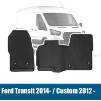 Front Rubber Floor Mats Set For Ford Transit Mk8 2014- 2019 Mk9 2020- Custom 2012 - 2023 Manual Gearbox ONLY RHD 2047030