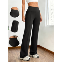 High Waist Loose Straight Leg Pants Business Casual Bottoms Breathable Stretch Wide Leg Trouser For Daily Office Wear All Season