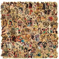 10/30/50/100pcs Vintage Old School Pin Up Sexy Tattoo Girl Stickers Cool Creative Decals DIY Suitcase Helmet Decoration Sticker