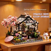 Japanese Style Miniature Diy doll House Handmade Sakura Building Model Craft Desktop Decor Ornament For Adult Hobby Collection