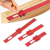 Precision Pocket Ruler Inch Metric Dual Scale Measuring Tool with Slide Stop for Carpentry Marking Woodworking Construction