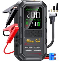 AliExpress MINUS TWO 200PSI 4000A Car Jump Starter with Air Compressor Auto Tire Inflator, Large LCD Display, LED Light, for Cars, Bike & Motorcycle