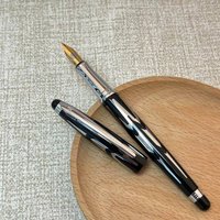 New Liqin Brass Mb Metal Fountain Pen Gold/Silver Blade F 0.5mm Nib Ink Pen with Clip Office Back To School Business Writing