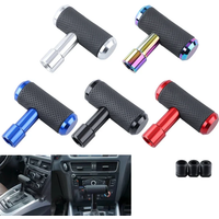 T Shape Style Universal Lever Airplane Car Gear Shift Knob Long Aluminum Leather embroidery Manual GearShifter Stick
