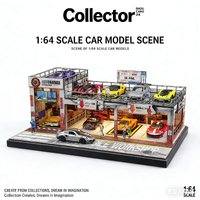 Collector 1:64 Double layer Parking Workshop Miniature Scene Architectural Model Desktop Ornament Toy Car Display Stand