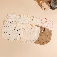 3pcs Baby Cute Ruffle Edge Saliva Towel Kids Feeding Anti Dirty Bibs Infant Burp Cloth Newborn Fashion Gift Set Accessories