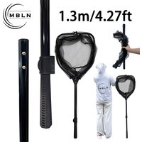 MBLN Brand Telescopic Aluminum Alloy Fishing Net Pole with Anti-Scratch Rubber Coating Folding Square Net Positioning Design