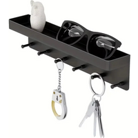 Key Holder for Wall Decor Mail Shelf Organizer Tableware Hanger Wall Mounted with 6 Hooks Storage Rack for Kitchen Bathroom