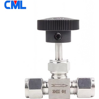 304 Stainless Steel Tube OD 4mm 6mm 8mm 10mm 12mm 14mm 1/8" 1/4" 3/8" 1/2" Compression Double Ferrules Adjustable Needle Valve