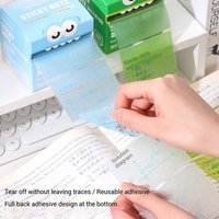 Dopamine Color Pull-out Sticky Pads 105 Sheets Translucent Pearlescent Notes Cute Monster Designs For Students Teachers Office