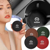 Car Cup Holder Pad PU Leather Slot Non-slip Coaster Mat for Nissan Tiida Sylphy Teana X Trail T30 T32 Almera Qashqai J10 J11