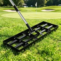 6.5FT Lawn Leveling Rake – Heavy Duty Adjustable Width, Stainless Steel Handle for Soil, Sand, Top Dressing, Yard, Garden