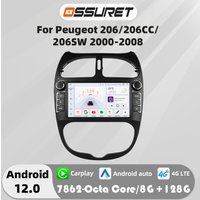7 "2din Android Auto Auto radio Stereo for PEUGEOT 206 206CC 206SW 2000-2008 Multimedia player 4G Carplay GPS navi Autoradio FM