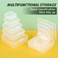 10pcs Square Plastic Transparent Storage Box Jewelry Beads Container Sewing Accessories Box Small Items Sundries Organizer Case