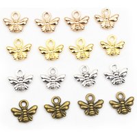 30pcs Charms bee 10x11mm Tibetan Silver Plated Bronze Pendants Antique Jewelry Making DIY Handmade Craft