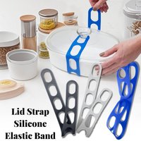 Reusable Universal Lid Securing Strap Silicone Elastic Band Suitable For Various Covered Pots Anti-Spill Outdoor Cookware Tool