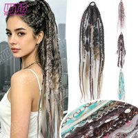 Messy Braided Wig Synthetic Wig Tie Style Dreadlock Braided Ponytail Wig Suitable for Women to Wear During Holidays and Events