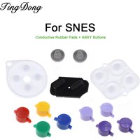 2-10set Conductive Rubber Pads +ABXY Buttons Replacement For SNES gamepad Repair