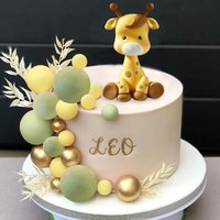 Giraffe Cake Topper Balls Cake Decorations Clay Animal CakeDecoration for WildAnimals Themed Birthday Baby Shower Party Supplies
