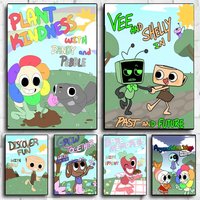 D-Dandys World Game Poster Stickers HD Waterproof Painting Wall Art for Bedroom Living Room Home Decor Decoration Gift