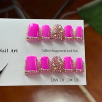 10pcs high-end Sweet, cool and spicy girl style, European and American light luxury style, dazzling with diamonds all over hand