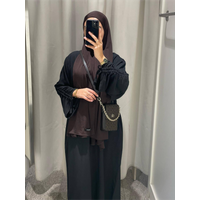 Eid Modest Dress for Women Abaya Lace-up Sleeve Morocco Party Dresses Ramadan Vestidos Largos Kaftan Islam Dubai Arab Long Robe