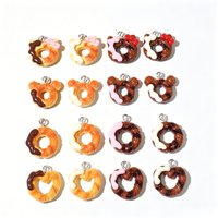 10Pcs Mini Heart & Mickey Donut Resin Pendants Kawaii Food Charms for Handmade Jewelry Accessories