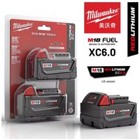 AliExpress 100% Milwaukee M18 18V 5.0Ah 6.0Ah Rechargeable Li-ion Battery Long Cycle Life Replacement Fit M18B5 M18B6 Power Tools