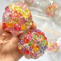 Colorful Fidget Squeezing Stress Relief Ball Squishy Balls Ice Beads Super Soft Sensory Fidget for Adults & Kids Improving Focus
