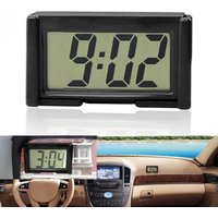 Mini Car Dashboard Clock LCD Digital Display Self-Adhesive Electronic Time Clock for Universal Vehicle Truck SUV Dashboard