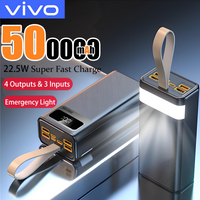 VIVO 500000mAh Power Bank Large Capacity Fast Charging Digital Display Built in 4 Cables External Battery for iPhone Samsung