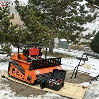 Customized Diesel Lawn Mower Crawler Remote Control Lawn Mower With Thick Blade 45° Slope Climbing Low Noise